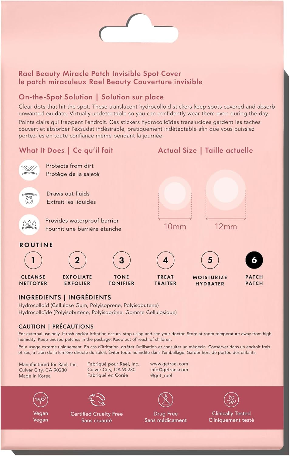 Miracle Invisible Spot Cover - Absorbing Cover, Hyrocolloid Patch, Korean Skin Care, Facial Stickers, 2 Sizes (96 Count)