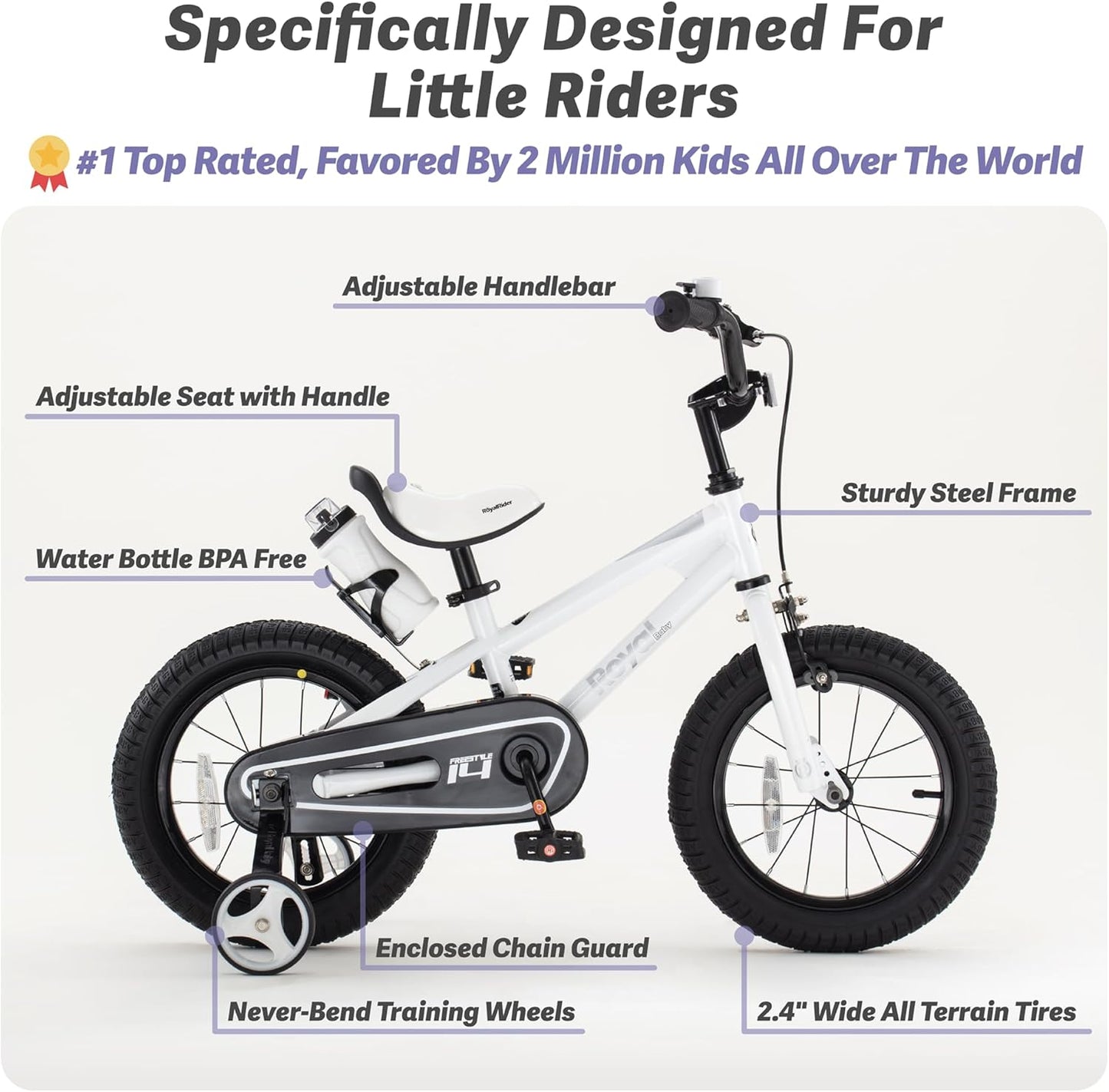 Kids Bike EZ Freestyle Training Free Balance to Pedal Easy Learning Bicycle, 12-18 Inch for Toddlers to Big Kids